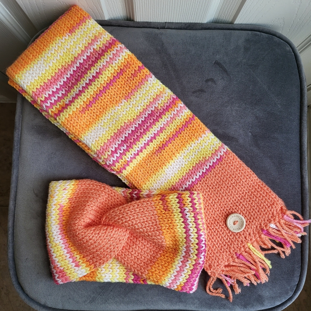 Handcrafted Scarf and Beanie or Scarf and headband Set NWOT YOUR CHOICE